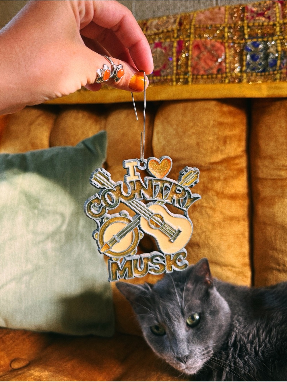 I Heart Country Music Sun Catcher Ornament